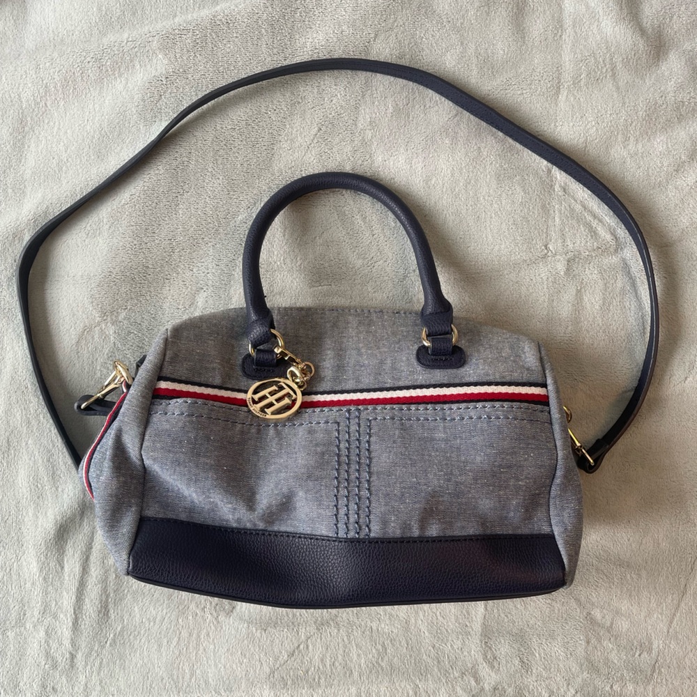 Tommy Hilfiger Gray and Black Crossbody Bag